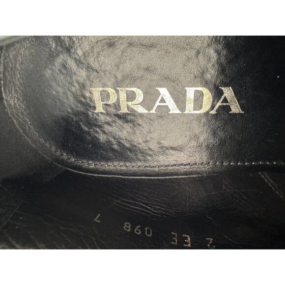 Prada Derby Levitate Black Leather Brogue Air Sole Lace Up Shoes Mens Sz 8 USA - Picture 14 of 15